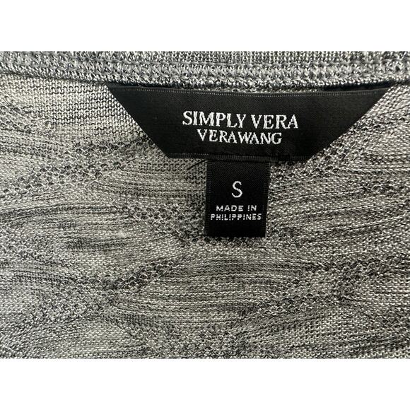 Simply Vera Vera Wang Gray Scallop Knitted Sweater Top Asymmetric Top Sz Small - Picture 5 of 7